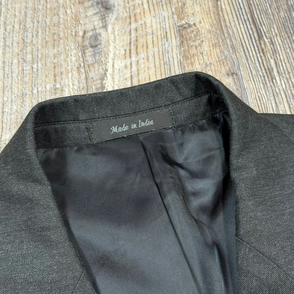 John Henry Blazer Mens 42 Charcoal Gray 2 Button Modern Sport Coat Jacket